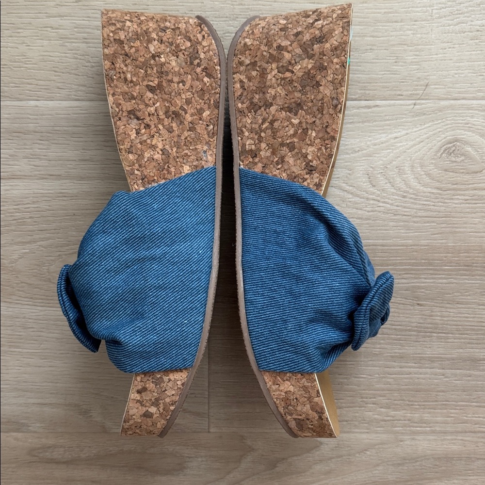Blowfish Malibu - Cork Wedge Bow Tie Denim Heel - Picture 3 of 4